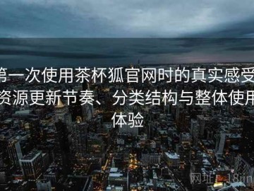 第一次使用茶杯狐官网时的真实感受：资源更新节奏、分类结构与整体使用体验