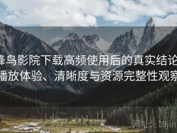 蜂鸟影院下载高频使用后的真实结论：播放体验、清晰度与资源完整性观察