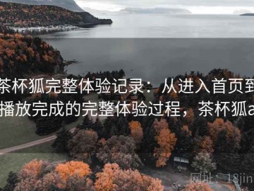 茶杯狐完整体验记录：从进入首页到播放完成的完整体验过程，茶杯狐a