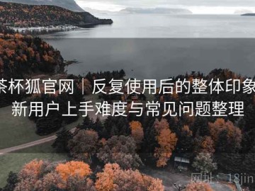 茶杯狐官网｜反复使用后的整体印象：新用户上手难度与常见问题整理