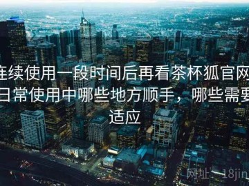 连续使用一段时间后再看茶杯狐官网：日常使用中哪些地方顺手，哪些需要适应