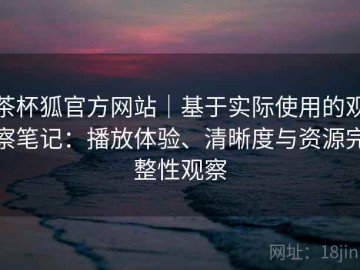 茶杯狐官方网站｜基于实际使用的观察笔记：播放体验、清晰度与资源完整性观察